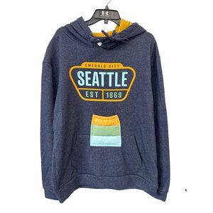 Good Land Supply Co Seattle Hoodie Sweatshirt Mens Medium Blue Cotton Blend NEW